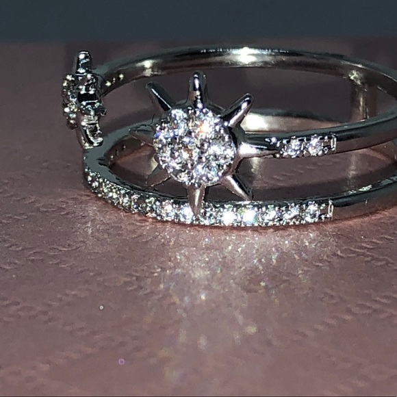 🆕PP Double Suns Double Band AAA Pave Cz Size 7.5 - Picture 5 of 7